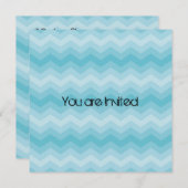 Invitation Baby shower Aqua Chevron (Devant / Derrière)