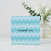 Invitation Baby shower Aqua Chevron (Debout devant)