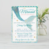 Invitation Baby shower Aqua Ocean Mermaid (Debout devant)