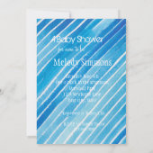 Invitation Baby shower Aqua Watercolor Stripes (Dos)