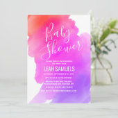 Invitation baby shower aquarelle (Debout devant)
