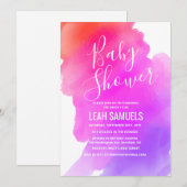 Invitation baby shower aquarelle (Devant / Derrière)