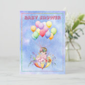 Invitation Baby shower aquarelle (Debout devant)