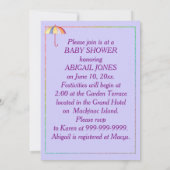 Invitation Baby shower aquarelle (Dos)