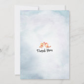 Invitation Baby shower Aquarelle Bohème Fleurs & Plumes (Dos)