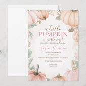 Invitation Baby shower aquarelle citrouille d'automne  (Devant / Derrière)