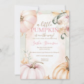 Invitation Baby shower aquarelle citrouille d'automne  (Devant)