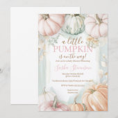 Invitation Baby shower aquarelle citrouille d'automne  (Devant / Derrière)