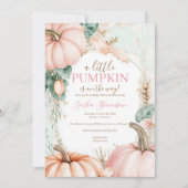 Invitation Baby shower aquarelle citrouille d'automne  (Devant)