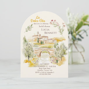 Invitation Baby Shower aquarelle dans la campagne toscane