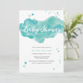 invitation baby shower | Aquarelle d'Aqua (Debout devant)