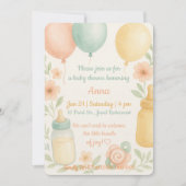 Invitation Baby shower Aquarelle douce (Devant)