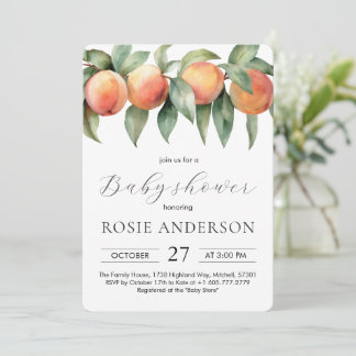 Invitation Baby Shower aquarelle pêche douce
