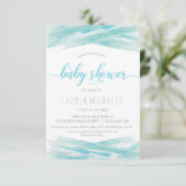 Invitation baby shower - Aquarelle, Personnaliser (Debout devant)