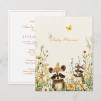 Baby Shower Aquarelle Raton Laveur Souris Papillon