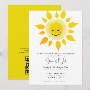 Invitation Baby Shower - Aquarelle Rayon de Soleil