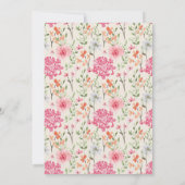 Invitation Baby shower aquarelle rose florale (Dos)