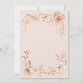Invitation Baby shower Aquarelle rose pâle Verdure florale (Dos)