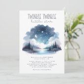 Invitation Baby shower Aquarelle Twinkle Little Star (Debout devant)
