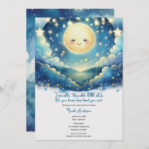 Invitation Baby shower Aquarelle Twinkle Little Star