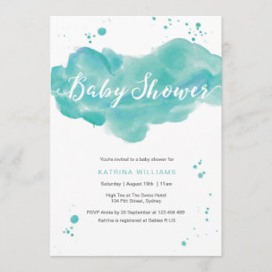 Invitation Baby shower Aquarelles d'aquarelle
