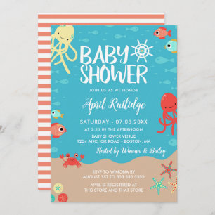 Invitation Baby shower aquatique Ocean Life