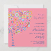 Invitation Baby shower Arbre circulaire Retro (Dos)