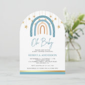 Invitation Baby shower Arc arc arc arc en arc en arc en ciel  (Debout devant)