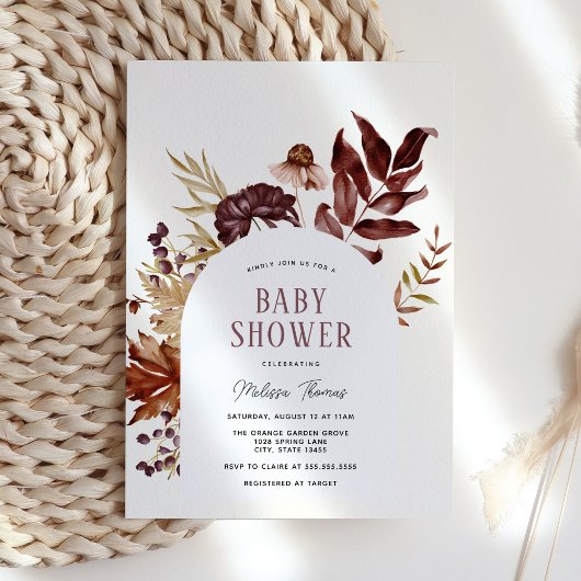 Invitation Baby shower Arc d'automne