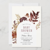 Invitation Baby shower Arc d'automne (Devant)