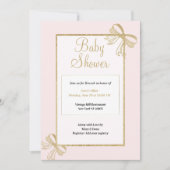 Invitation Baby shower arc de parties scintillant en or rose (Devant)