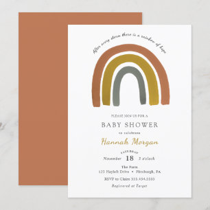 Invitation Baby shower arc-en-ciel