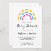 Invitation Baby shower arc-en-ciel (Devant / Derrière)