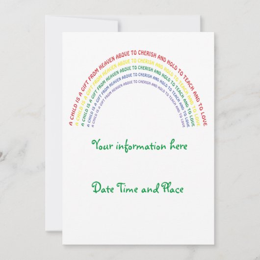 Invitation Baby shower arc-en-ciel (Devant)