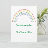 Invitation Baby shower arc-en-ciel (Debout devant)