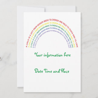 Invitation Baby shower arc-en-ciel