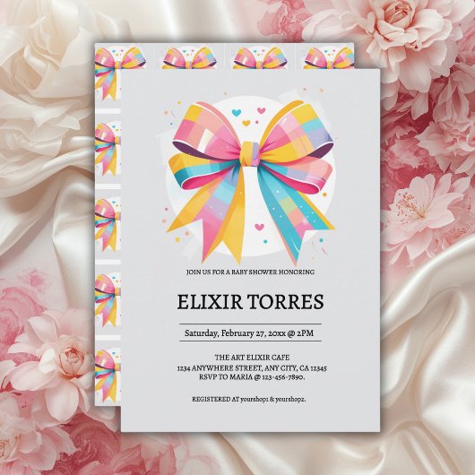 Invitation Baby shower arc-en-ciel