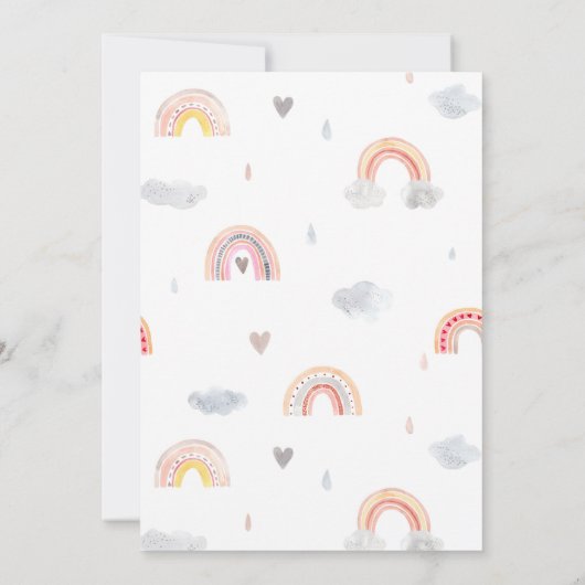 Invitation Baby shower arc-en-ciel (Dos)