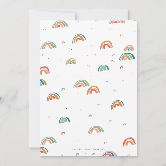 Invitation Baby shower arc-en-ciel (Dos)