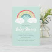 Invitation Baby shower arc-en-ciel (Debout devant)