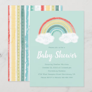 Invitation Baby shower arc-en-ciel