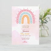 Invitation Baby shower arc-en-ciel (Debout devant)