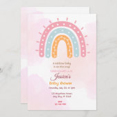 Invitation Baby shower arc-en-ciel (Devant / Derrière)