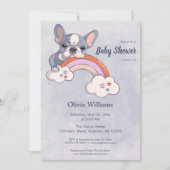 Invitation Baby shower Arc-en-ciel à Chien-Chien-Chien mignon (Devant)