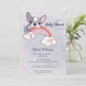 Invitation Baby shower Arc-en-ciel à Chien-Chien-Chien mignon (Debout devant)