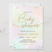 Invitation Baby shower arc-en-ciel aquarelle (Devant)