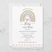 Invitation Baby shower arc-en-ciel aquarelle (Devant)