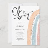 Invitation Baby shower arc-en-ciel aquarelle (Devant)