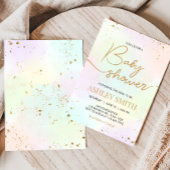 Invitation Baby shower arc-en-ciel aquarelle
