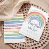 Invitation Baby shower arc-en-ciel aquarelle | Sex